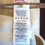 Gucci Love Parade Interlocking G Print Blazer Jacket Beige Linen Size 44