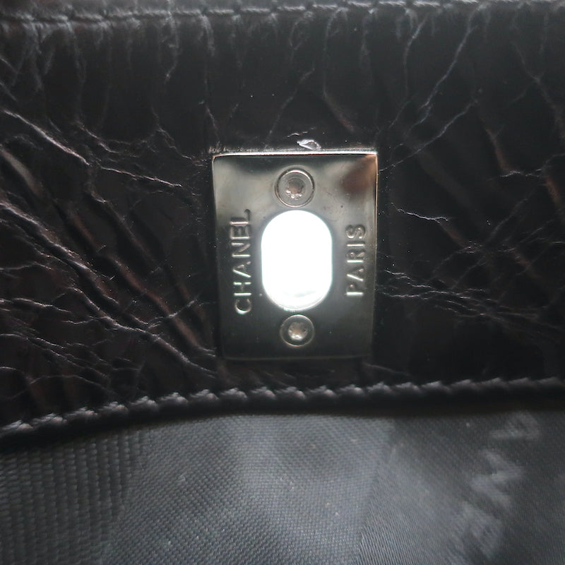 Chanel Portobello East West Tote Bag Black Quilted Glazed Calfskin and Tweed