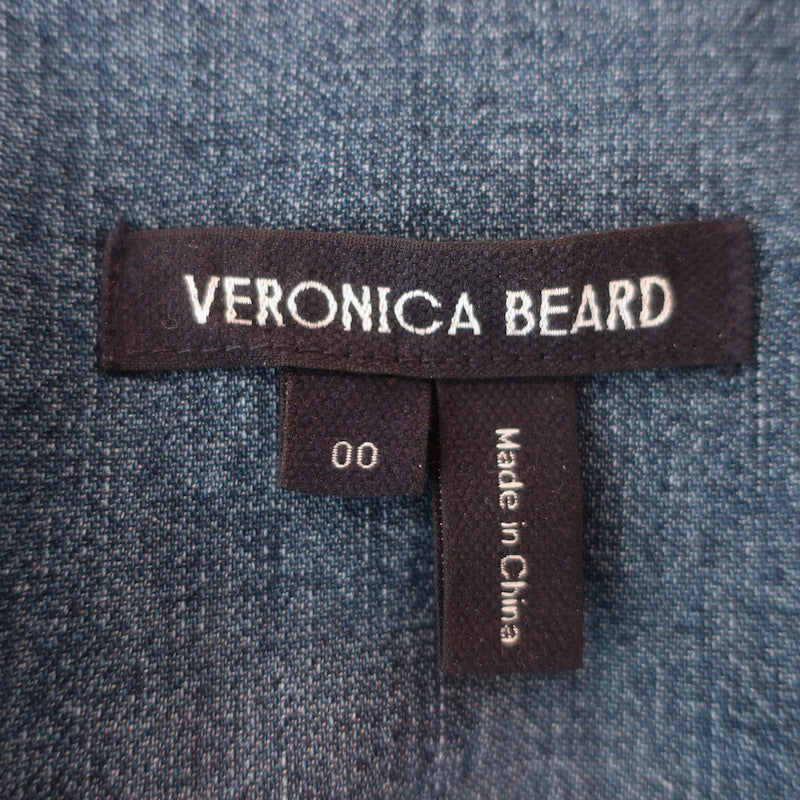 Veronica Beard Noah Colorblock Denim Shirt Black/Blue Size 00 Long Sleeve Top
