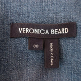 Veronica Beard Noah Colorblock Denim Shirt Black/Blue Size 00 Long Sleeve Top