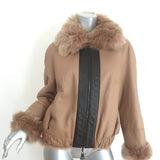 Zeynep Arcay reversible shearling and leather bomber jacket, beige, pre-owned authentic designer piece