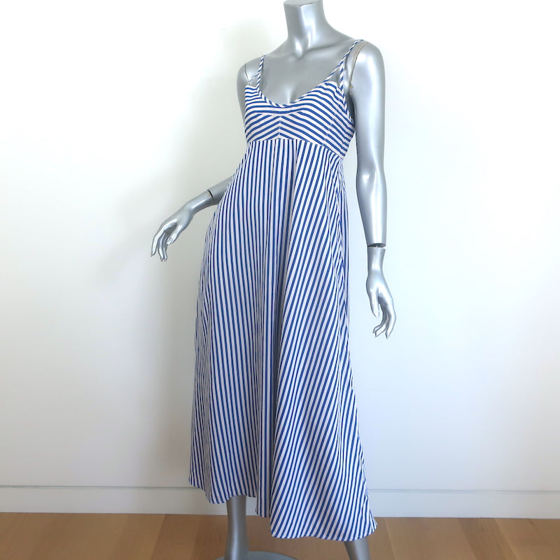 La Ligne Portia Striped Midi Dress Blue &amp; White Size Small
