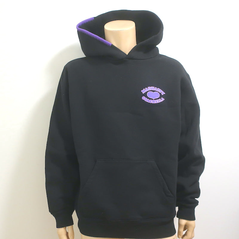 Madhappy Coachella Big Heart Fleece Hoodie Sweatshirt Black Size Large Unisex