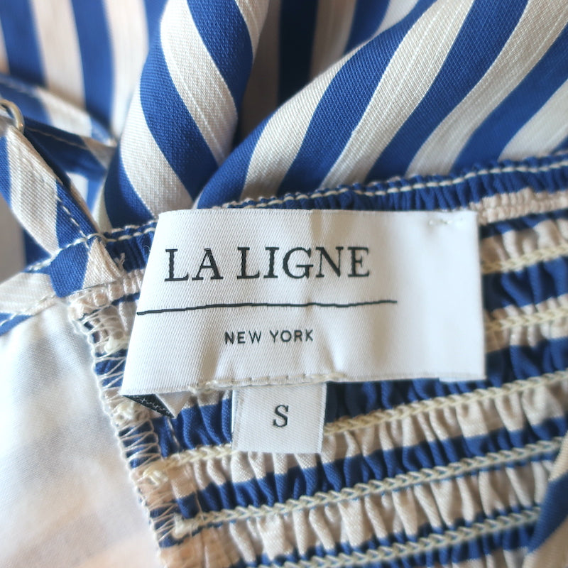 La Ligne Portia Striped Midi Dress Blue &amp; White Size Small