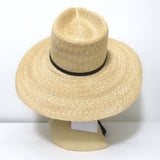 Janessa Leone Milton Straw Hat with Strap Beige Size Small NEW