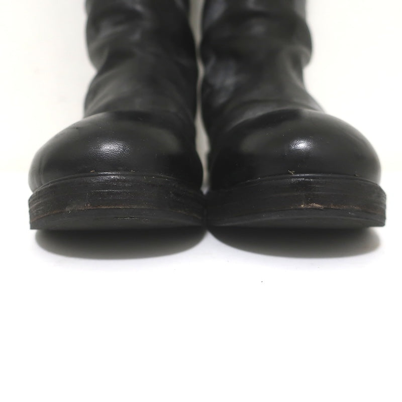 Marsell Zuccolona Tall Boots Black Buffed Leather Size 41