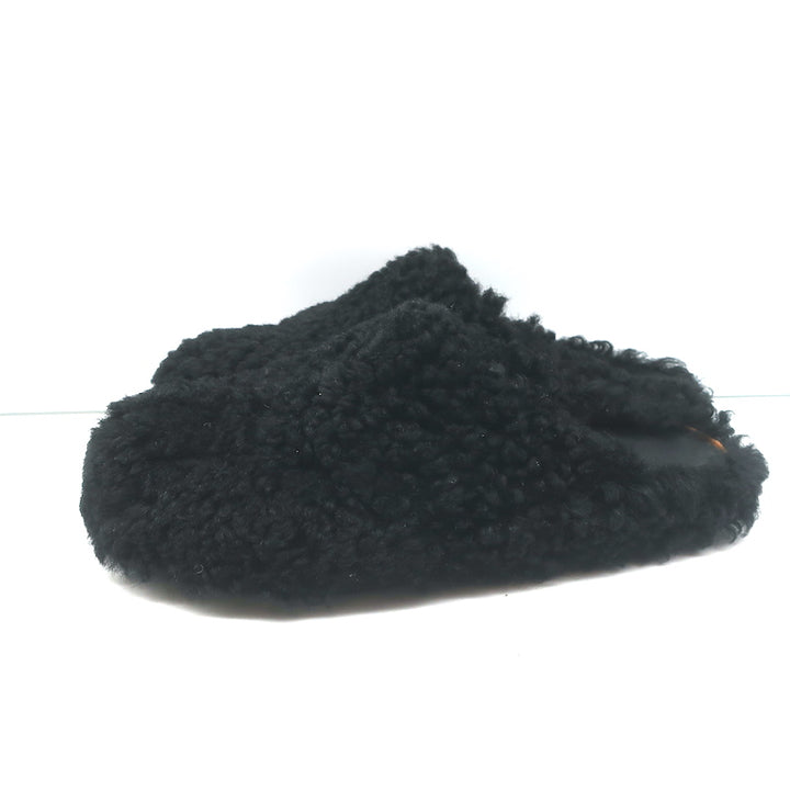 Marni Fussbet Sabot Shearling Mules Black Size 41
