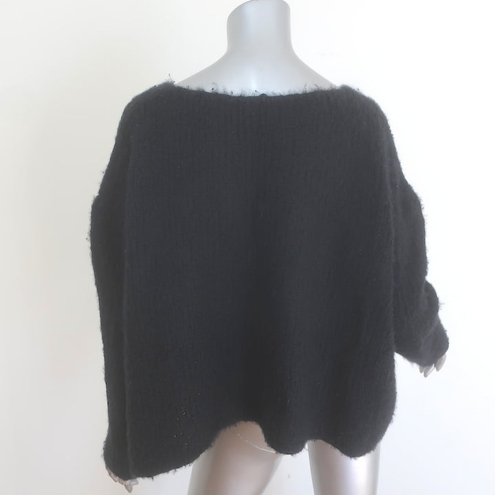 The Row Cashmere Boucle Knit Sweater Black Size Small