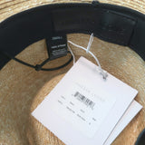 Janessa Leone Milton Straw Hat with Strap Beige Size Small NEW
