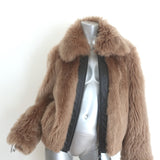 Zeynep Arcay reversible shearling and leather bomber jacket in beige, lightly worn pre-owned designer piece