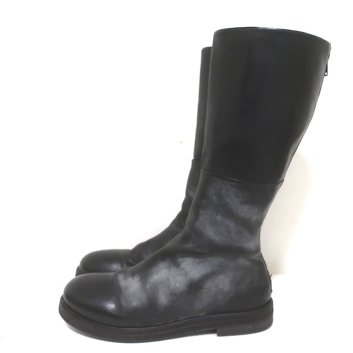 Marsell Zuccolona Tall Boots Black Buffed Leather Size 41