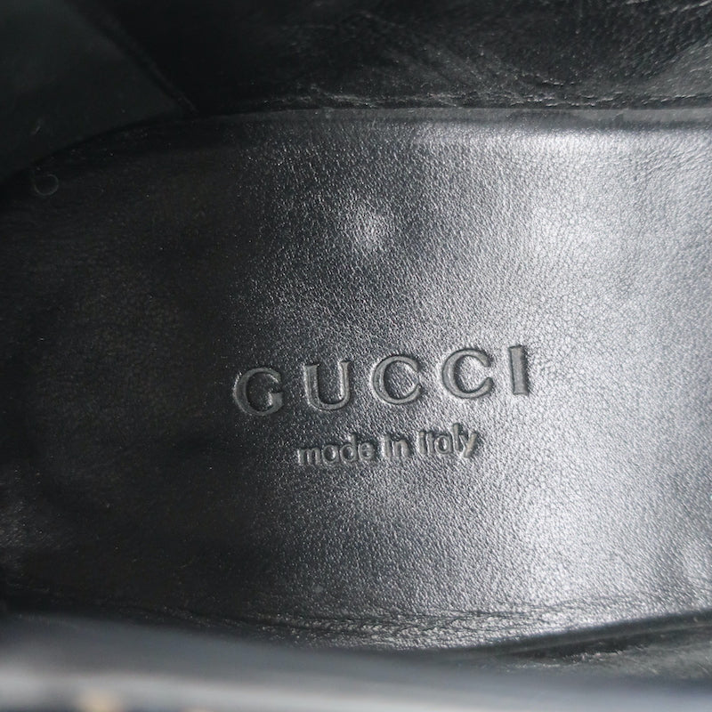 Gucci Jordaan GG Embroidered Velvet Horsebit Loafers Navy/Gold Size 39