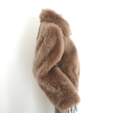 Zeynep Arcay reversible shearling and leather bomber jacket, beige, authentic pre-owned designer piece