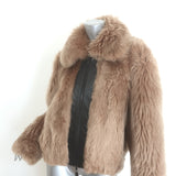 Zeynep Arcay reversible shearling and leather bomber jacket in beige, pre-owned authentic designer piece