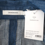 Zimmermann Coco Embroidered Denim Midi Dress Railway Blue Size 0 NEW