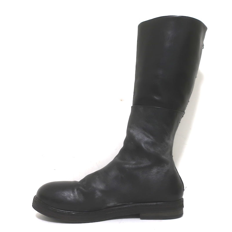 Marsell Zuccolona Tall Boots Black Buffed Leather Size 41
