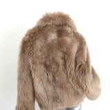 Zeynep Arcay reversible shearling and leather bomber jacket in beige, authentic pre-owned designer piece