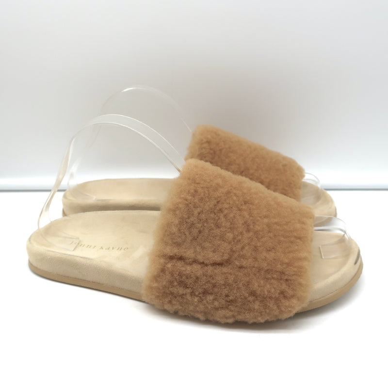 Jenni Kayne Shearling Slide Sandals Natural Size 41