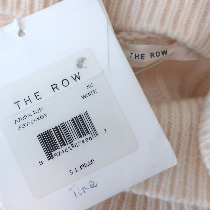 The Row Azura Ribbed Knit Turtleneck Sweater/Dress Cream Wool Size Extra Small NEW