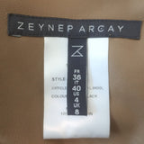Zeynep Arcay reversible shearling and leather bomber jacket in beige, authentic pre-owned designer piece