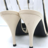 Saint Laurent Vesper Boucle Tweed Cap Toe Slingback Pumps Cream/Black Size 38