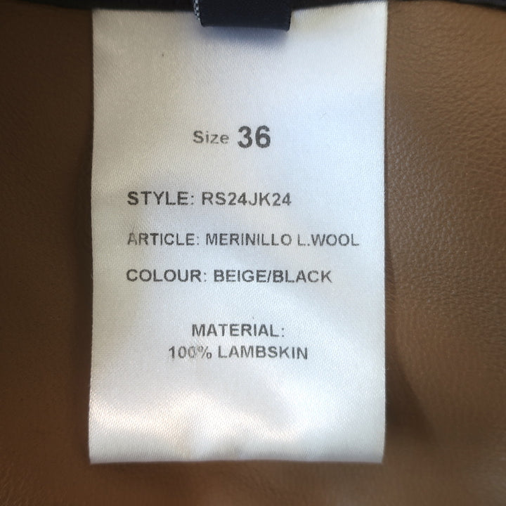 Zeynep Arcay reversible shearling and leather bomber jacket in beige, authentic pre-owned designer piece