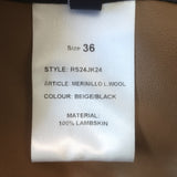 Zeynep Arcay reversible shearling and leather bomber jacket in beige, authentic pre-owned designer piece