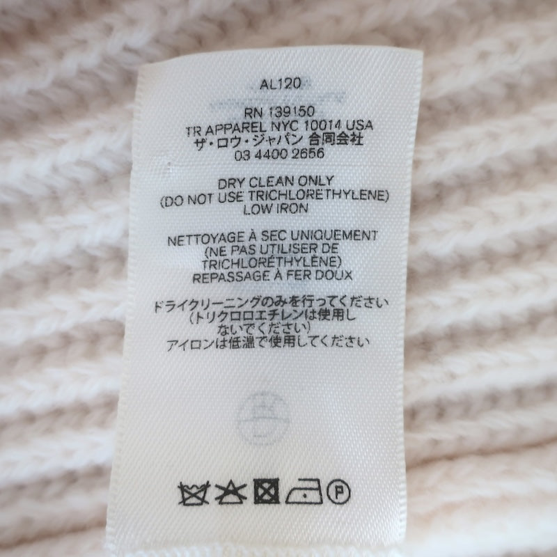 The Row Azura Ribbed Knit Turtleneck Sweater/Dress Cream Wool Size Extra Small NEW