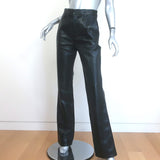 Saint Laurent High Waist Lamb Leather Pants Black Size 38 NEW