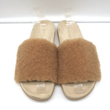 Jenni Kayne Shearling Slide Sandals Natural Size 41