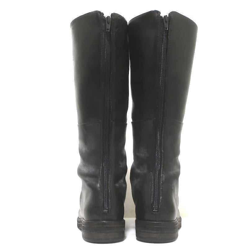 Marsell Zuccolona Tall Boots Black Buffed Leather Size 41