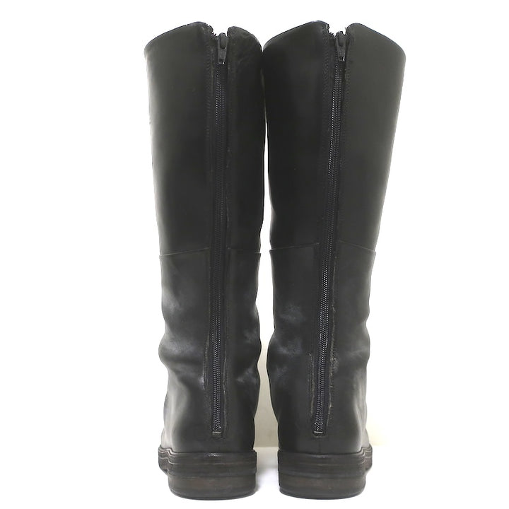 Marsell Zuccolona Tall Boots Black Buffed Leather Size 41