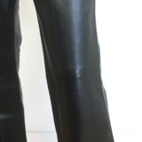 Saint Laurent High Waist Lamb Leather Pants Black Size 38 NEW