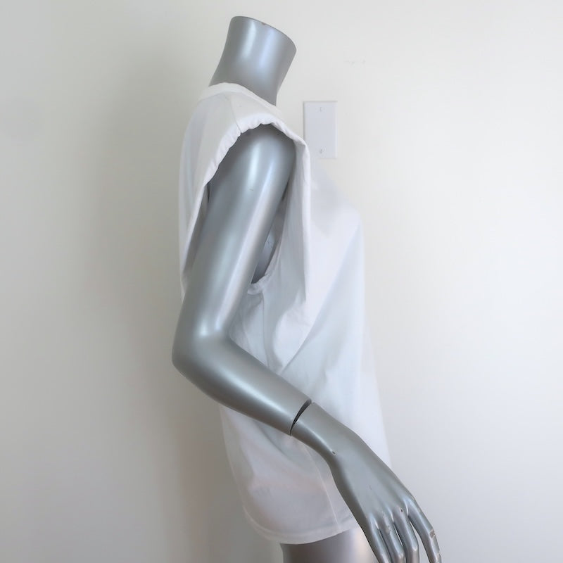 The Frankie Shop Eva Padded Shoulder Muscle T-Shirt White Cotton Size Small NEW