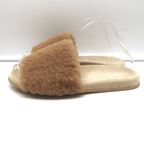 Jenni Kayne Shearling Slide Sandals Natural Size 41