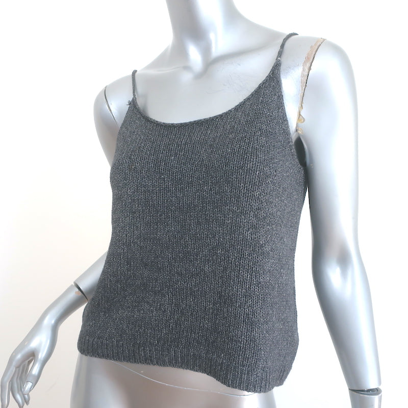 Jenni Kayne Knit Tank Top Dark Gray Size Extra Small