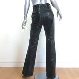 Saint Laurent High Waist Lamb Leather Pants Black Size 38 NEW
