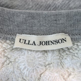 Ulla Johnson Judith Embroidered Sweatshirt Heather Grey Cotton Size Medium