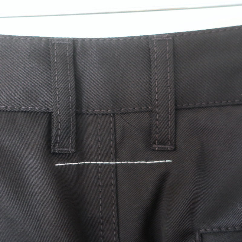 MM6 Maison Margiela Logo-Embroidered Straight Leg Pants Black Twill Size 36