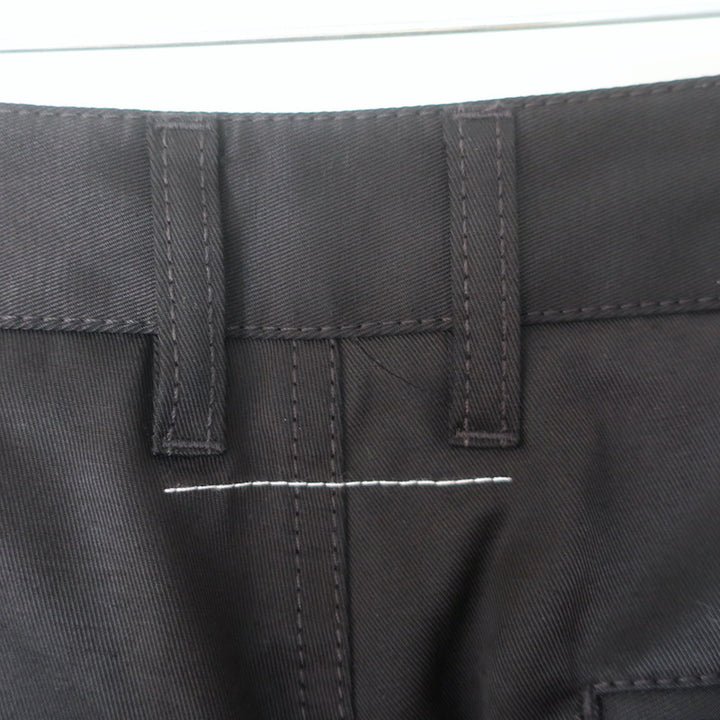 MM6 Maison Margiela Logo-Embroidered Straight Leg Pants Black Twill Size 36