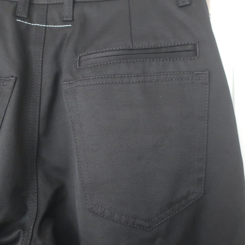 MM6 Maison Margiela Logo-Embroidered Straight Leg Pants Black Twill Size 36