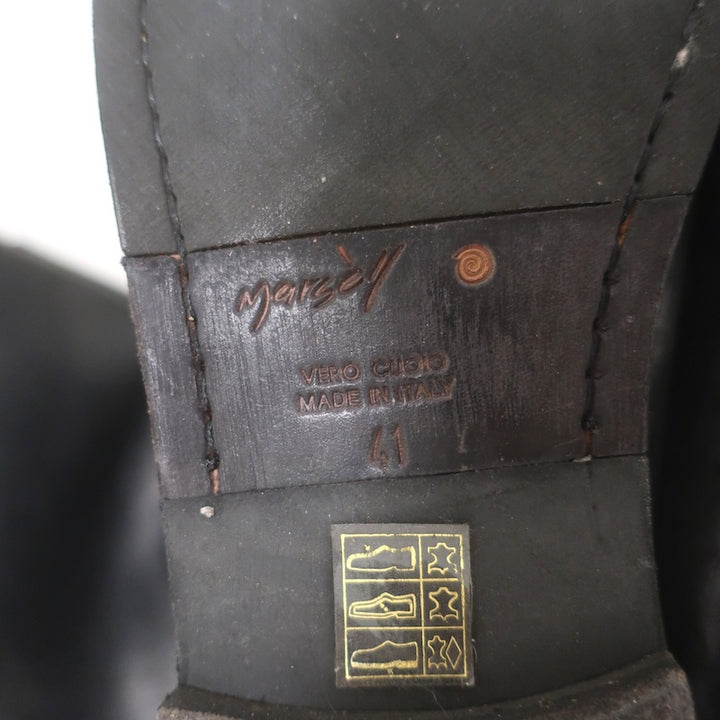 Marsell Zuccolona Tall Boots Black Buffed Leather Size 41