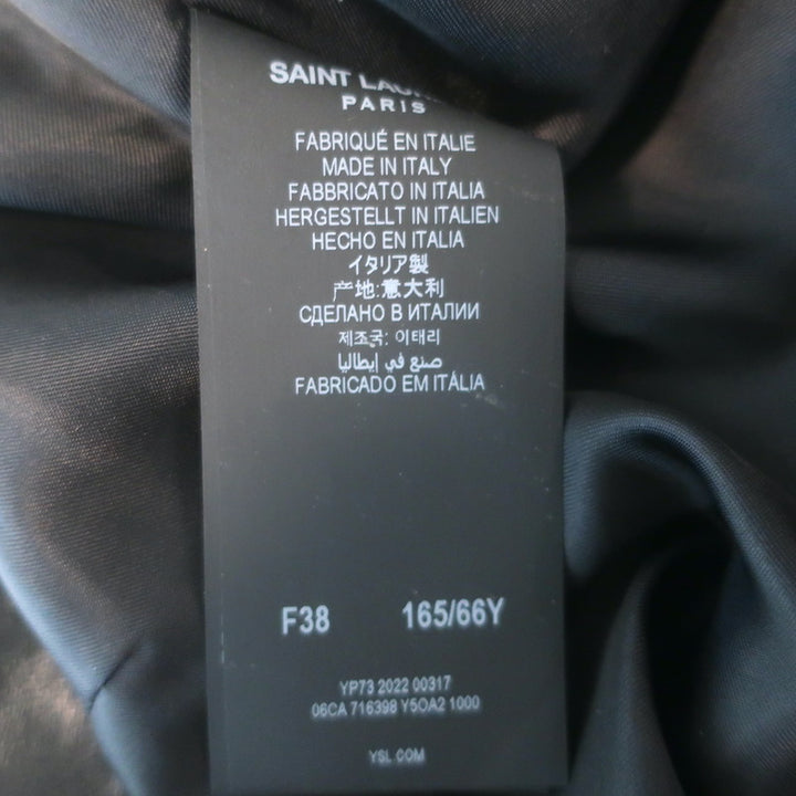 Saint Laurent High Waist Lamb Leather Pants Black Size 38 NEW