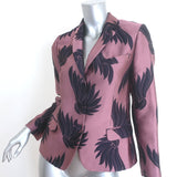 Dries Van Noten jacquard blazer in orchid silk-blend, tailored two-button jacket — authentic pre-owned luxury, size 36