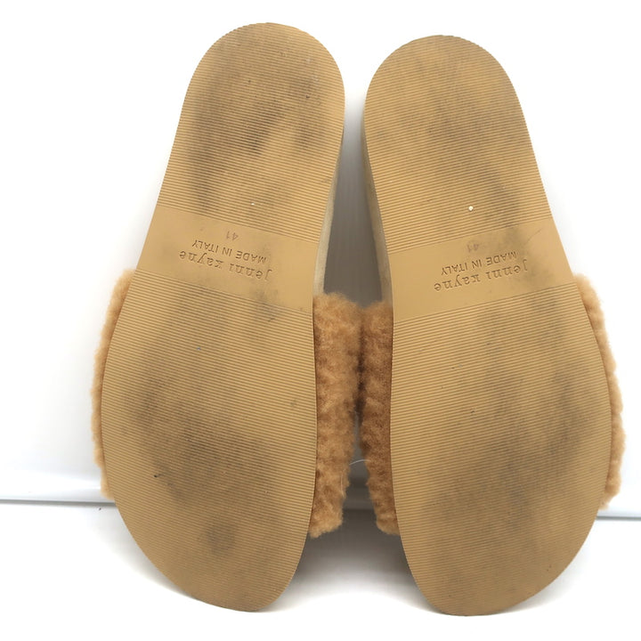 Jenni Kayne Shearling Slide Sandals Natural Size 41
