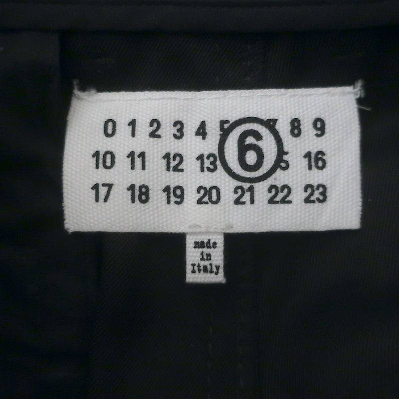 MM6 Maison Margiela Logo-Embroidered Straight Leg Pants Black Twill Size 36