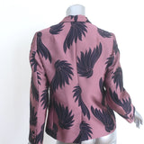 Dries Van Noten jacquard blazer in orchid silk-blend, tailored two-button, authentic pre-owned