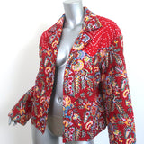 Alix of Bohemia Dune Jacket Red Rosemary Print Cotton Size Large