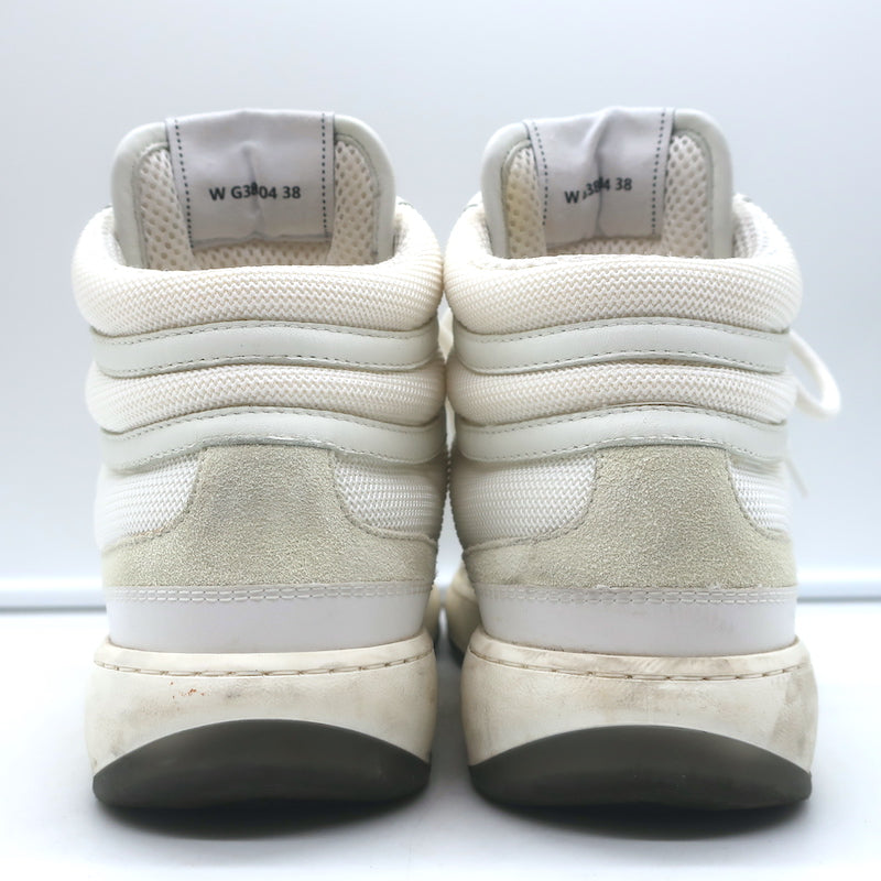Chanel 22P High Top Sneakers White Mesh &amp; Ecru Suede Size 38