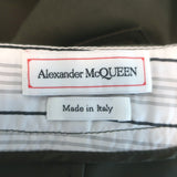 Alexander McQueen Pleated Panama Shorts Olive Cotton Size 42